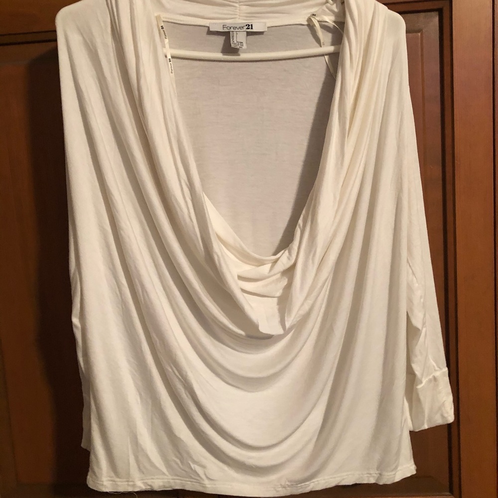 Plunging Sheer Long Sleeve Shirt